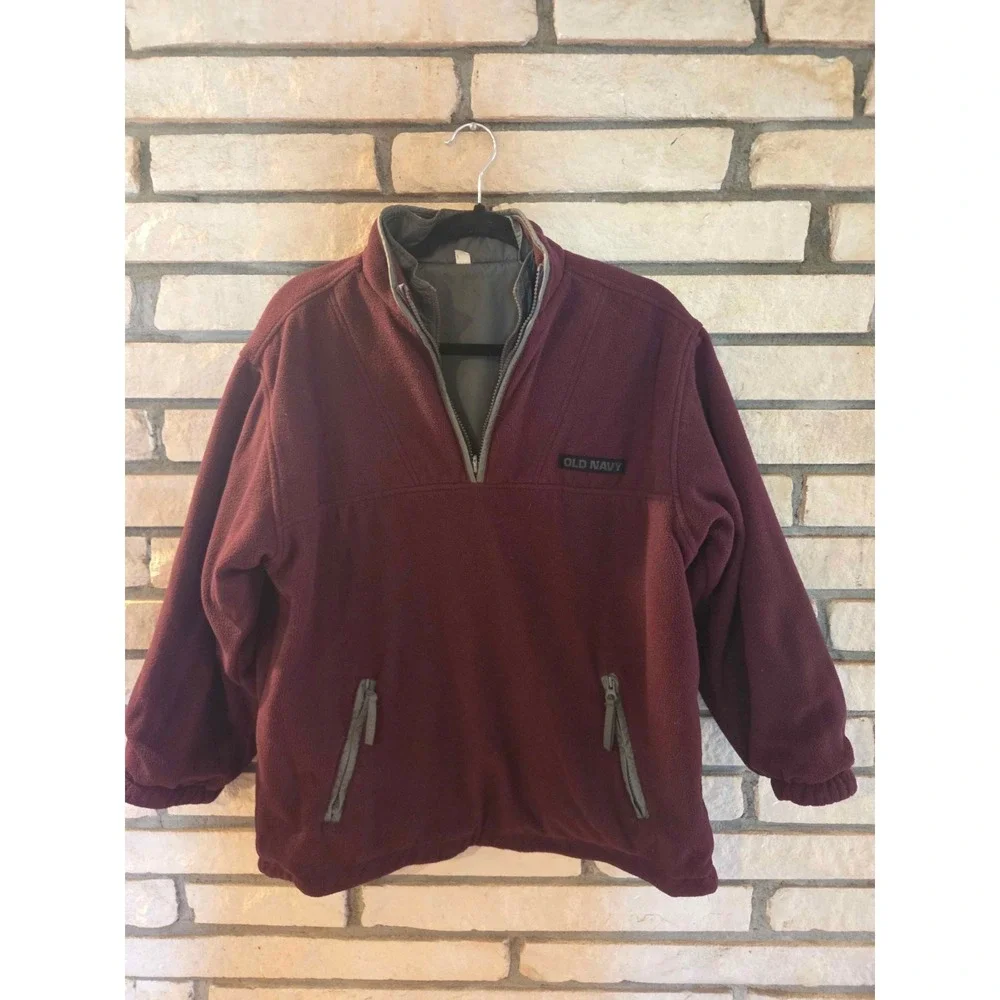 Vintage 90s Old Navy Reversible Half-Zip Pullover Jacket
